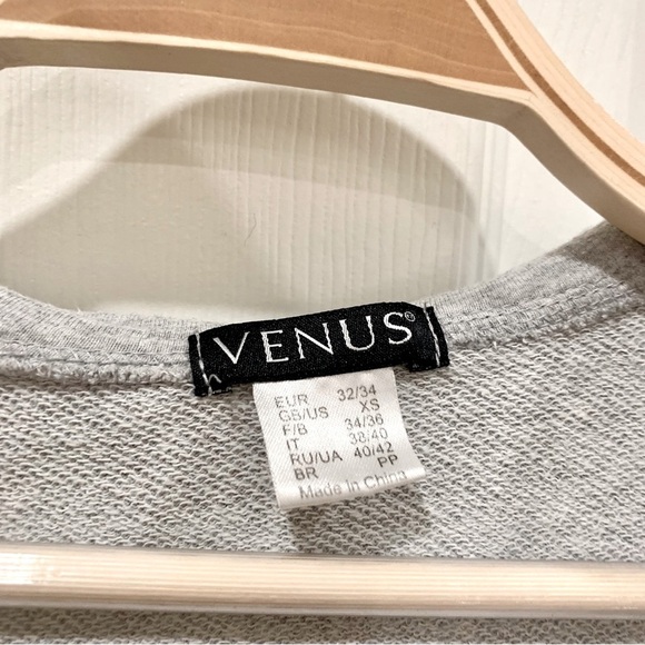 Heather Grey Black Trim Trapeze Skirted Hoodie Hooded Zip Sweatshirt Jacket - Picture 6 of 7